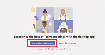 Screenshot of the first box you will see when Microsoft Teams opens.