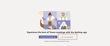 Screenshot of the first box you will see when Microsoft Teams opens.